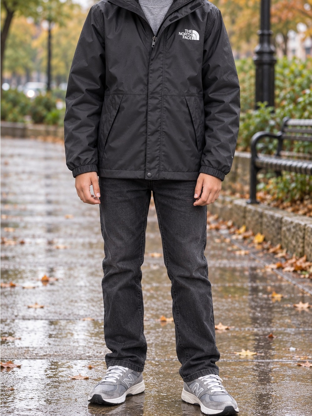 The North Face Black Kids Hooded Rain Jacket